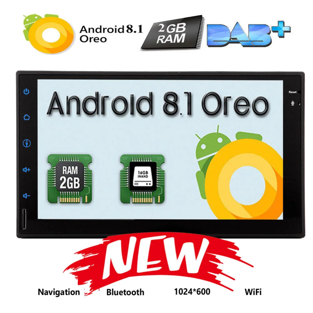 Android 8 1 двойной 2 Din автомобильный стерео головное устройство Sat Nav bluetooth Поддержка