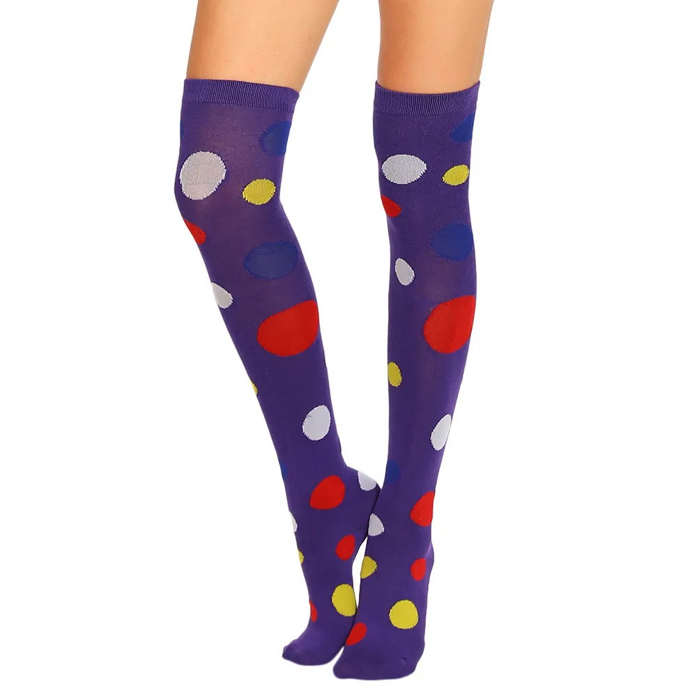 FREE OSTRICH Fashion breathable comfort female sexy thigh high knee socks personality color dot non-slip daily wild stockings