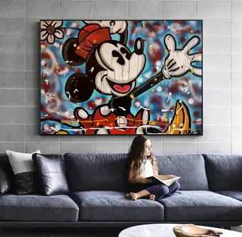 

free shipping hand made graffiti pop art carton 100% oil painting on canvas good for home decoration