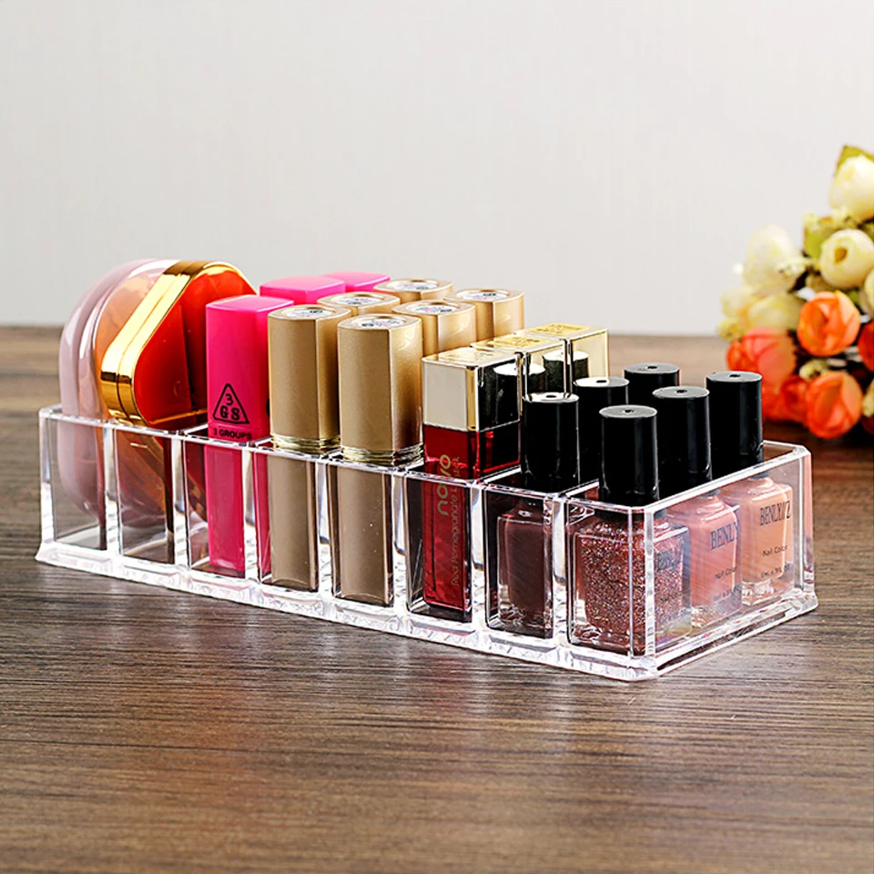 Transparent Acrylic storage box makeup organizer storage box of Cosmetic Lipstick Jewelry Brush Desktop Drawer Organizer