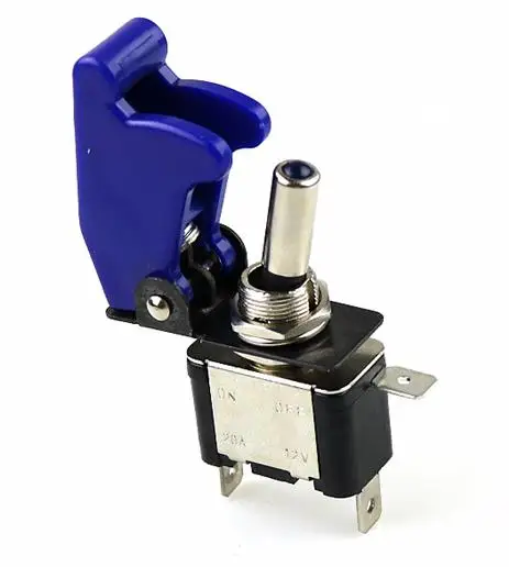 Auto Car Boat Truck Illuminated Led Toggle Switch With Safety Aircraft Flip Up Cover Guard Blue 12V20A SS | Обустройство дома