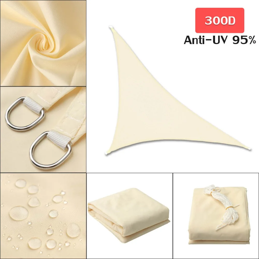 280GSM/300D HDPE правый треугольный тент парус солнце открытый водонепроницаемый