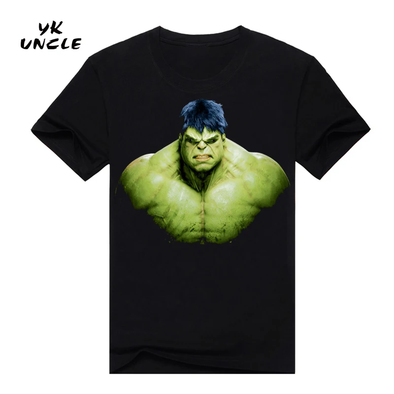 

2016 Summer Men T Shirt Superman Hulk 3D Printed Men's Short Sleeve Tights T-shirt Male Fitness Top Clothes Black XXXL,YK UNCLE