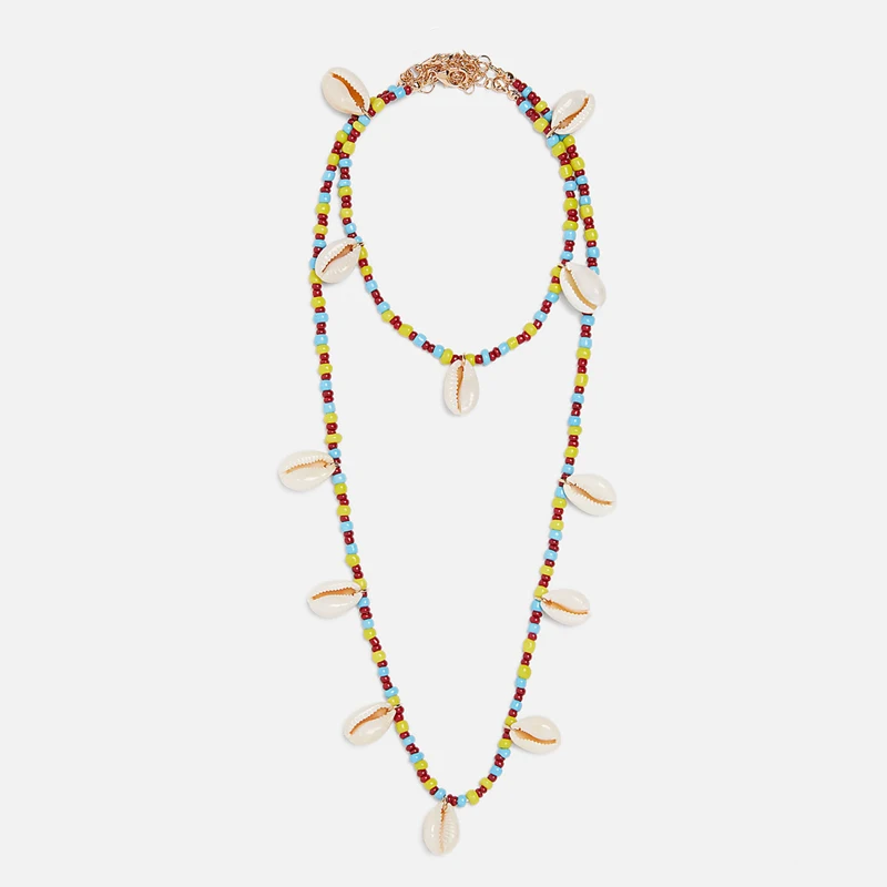 

PACK OF SEASHELL NECKLACE AND BRACELET FASHION BOHEMIAN JEWELRY SET PUKA SHELL CHARM STATEMENT BEADS COMBINATION ACCESSORRIES