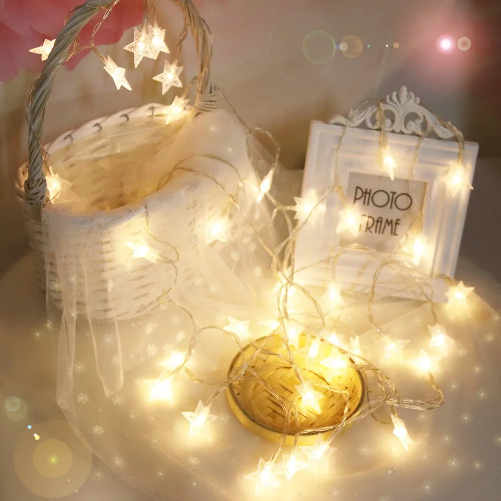 

6M LED String Light Night Stars Lantern Holiday Lights 40 LEDs For Christmas Ramadan Wedding Party Indoor Outdoor Decoration JQ