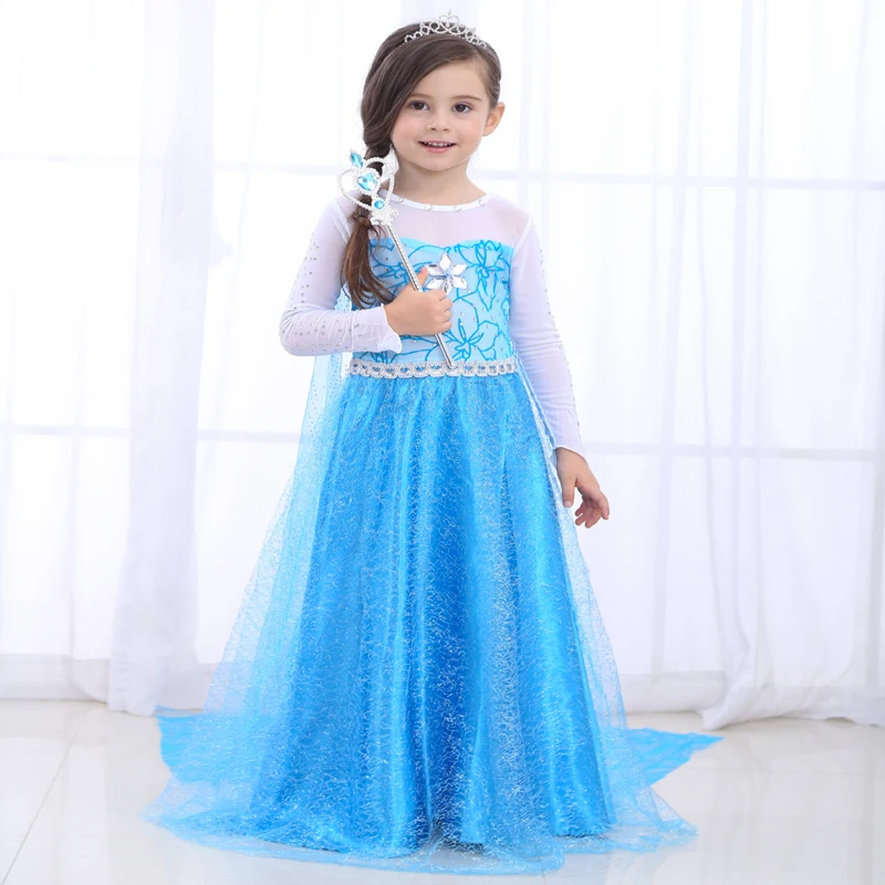 

Aisha cloak girl dress princess gauze dress children long-sleeved dress child