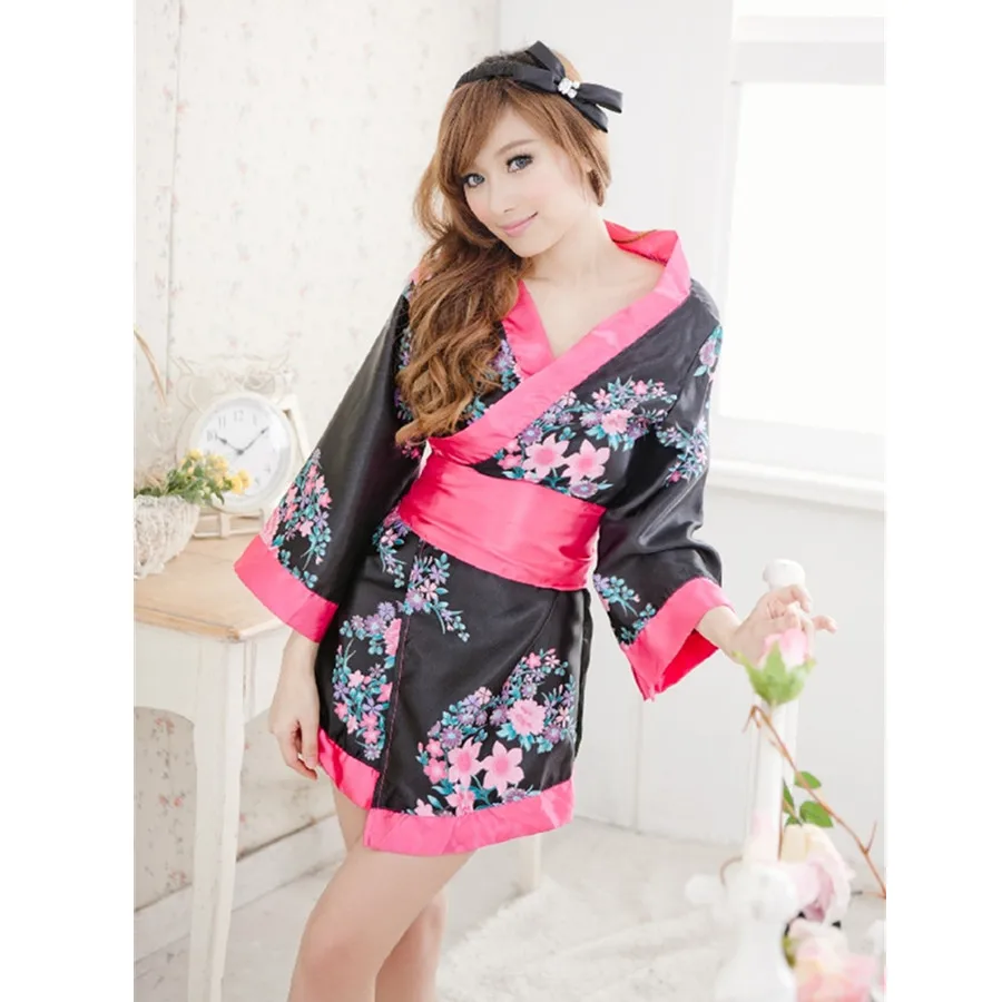 Hot Japanese Sakura Kimono Sexy Lingerie Women Costumes