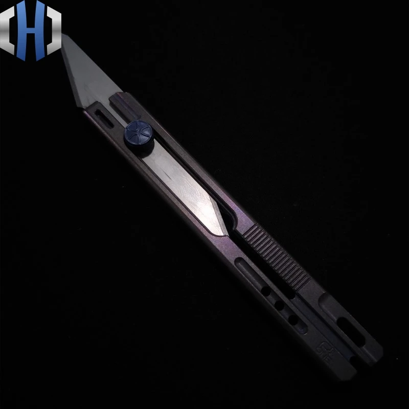 Three Generations Of Titanium Alloy Section Of Utility Knife Heavy Cutting Paper EDC Single Hand Opening And Closing Of The Box Three Generations Of Titanium Alloy Section Of Utility Knife Heavy Cutting Paper EDC Single Hand Opening And Closing Of The Box