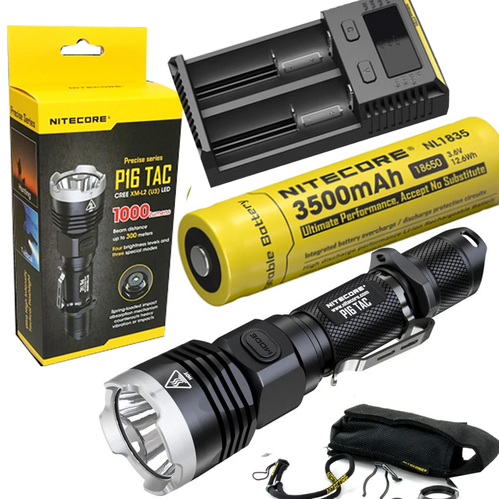 NITECORE P16 TAC Flashlight CREE XM L2 (U3) max. 1000LM beam distance