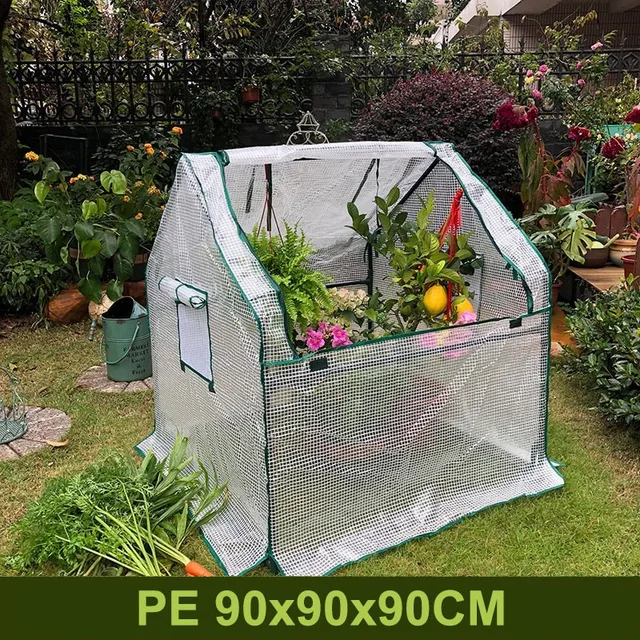 Removable Steel Frame Outdoor Garden Greenhouse Zipper Plants Cover PVC