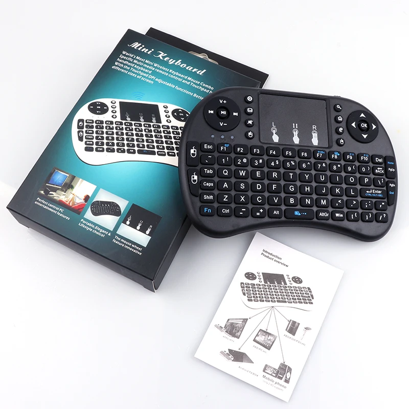 Беспроводная мини-клавиатура Air mouse с русской и английской подсветкой 2,4 ГГц для Smart Android tv Box ноутбука X-BOX