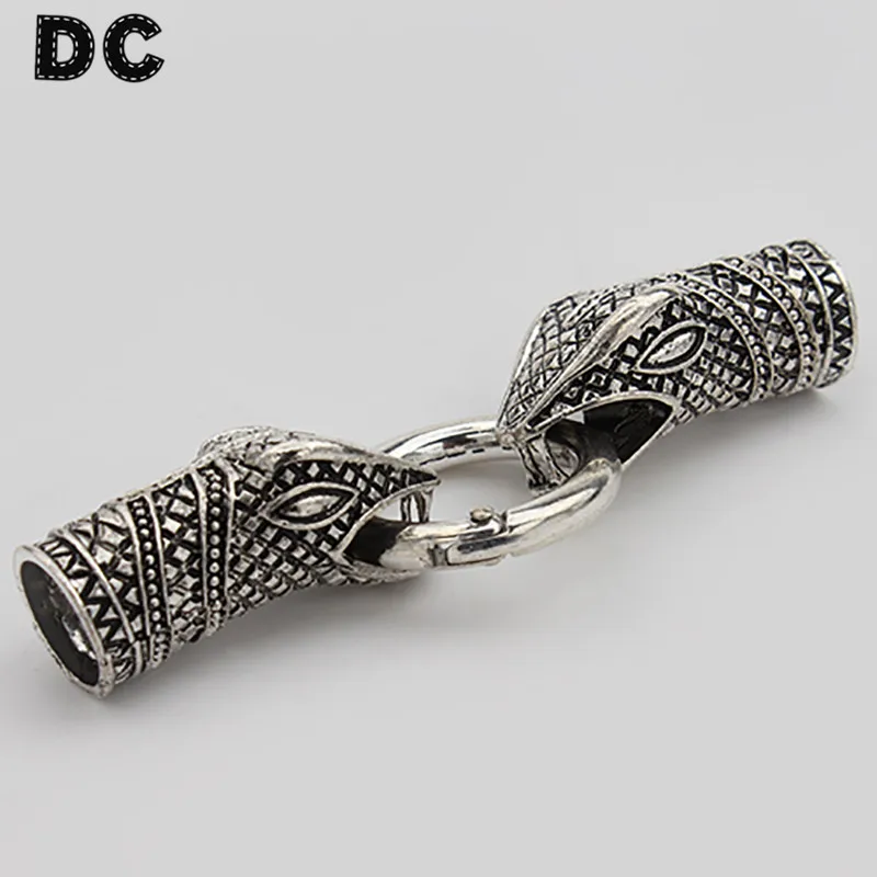 

DC 1set /lot Zinc Alloy Metal Snake Necklace Bracelet Connector End Caps 25*78mm For Round Leather Cord Jewelry Findings F1979