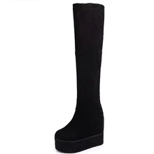 Moxxy Thigh High Boots Suede Platform Winter Boots Women Over the Knee Boots Wedges High Heels Warm Fur Shoes Woman Long Boots 2018 hot autumn winter shoes woman leather thigh high boots pointy toe high heels design runway woman over the knee boots t