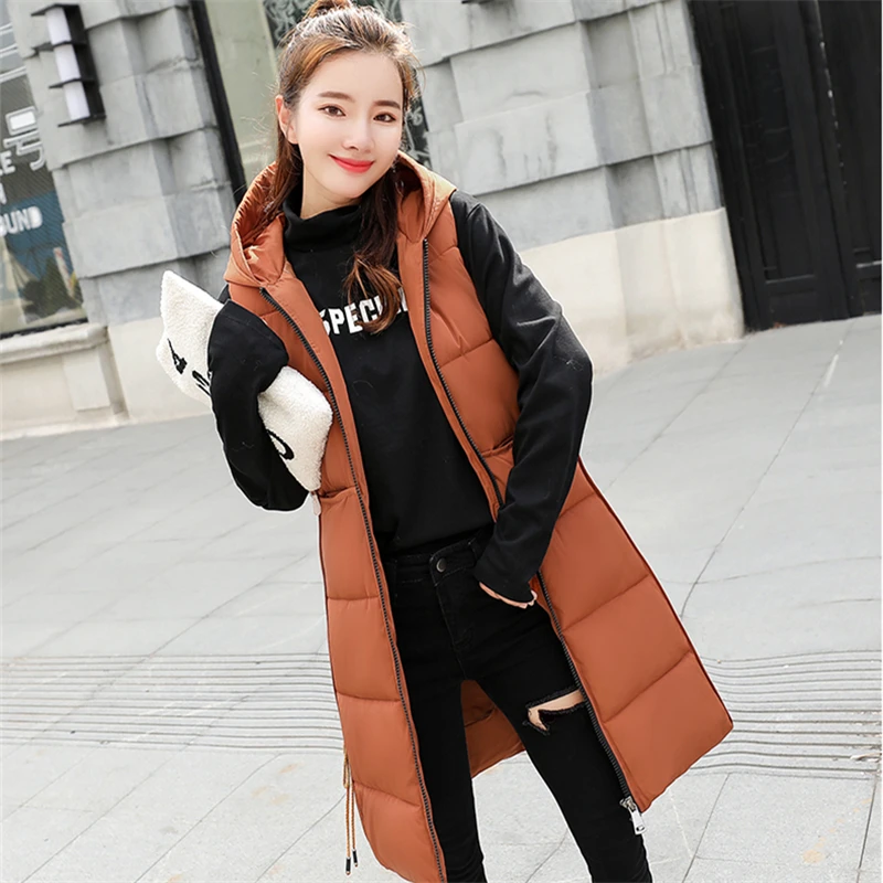 Winter Warm Long Down Vest Women Hooded Gray Parkas Down Jacket Women Waistcoat Plus size Korean Casual Sleeveless Jacket Female Winter Warm Long Down Vest Women Hooded Gray Parkas Down Jacket Women Waistcoat Plus size Korean Casual Sleeveless Jacket Female