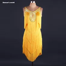 Sexy tassel dress latin dance clothes for women latin dance tassel sleeveless dress girls latin dance dress Cha-cha dance dress