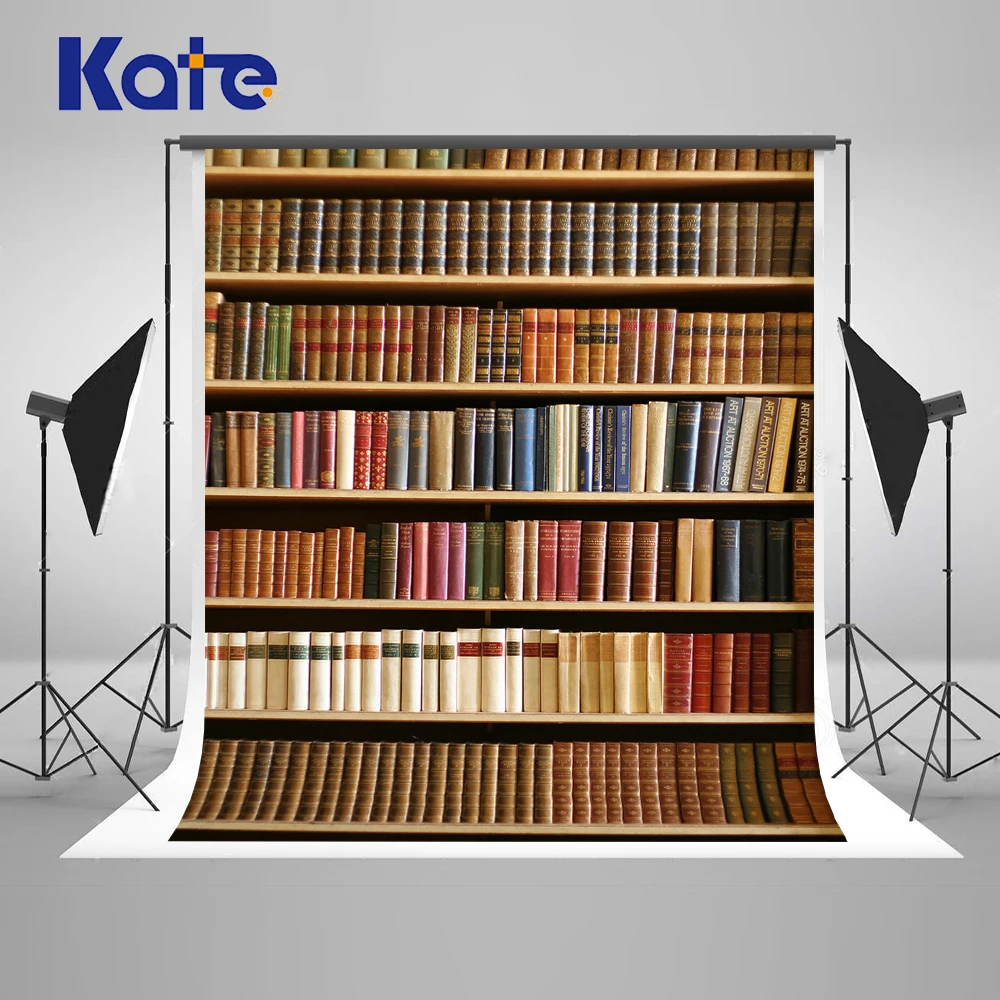 

Kate 10x10ft Retro Bookcase Photography Backdrops Books Children Photography Backdrop Library Portrait Photo Backgrounds