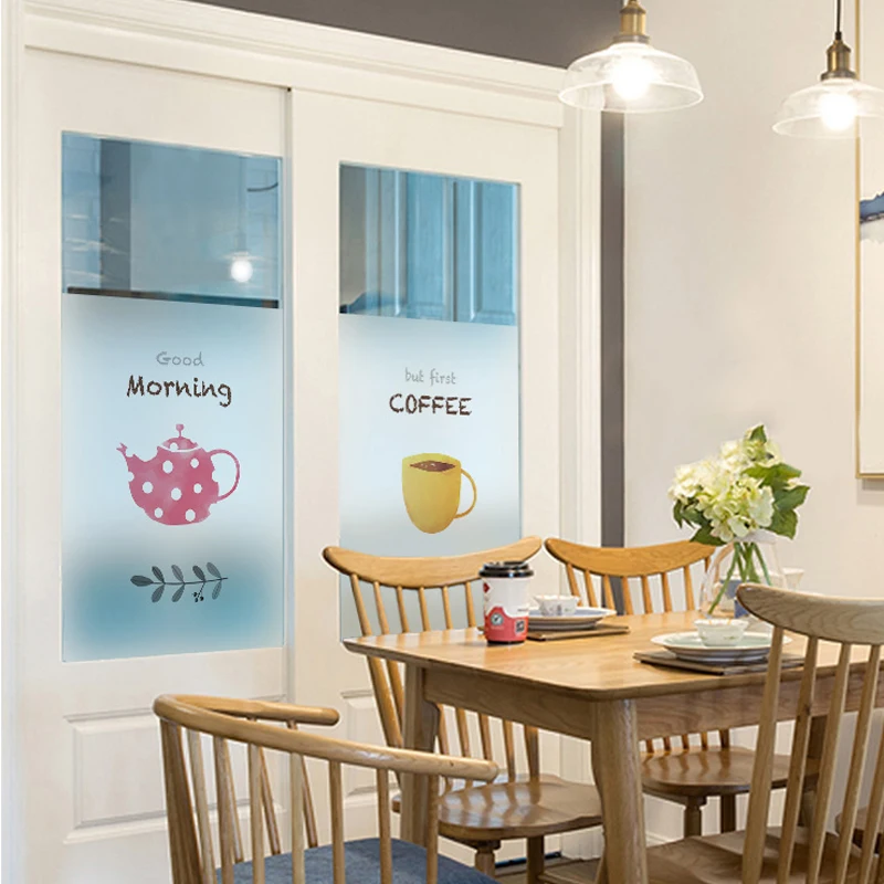 coffee shop frosted glass window