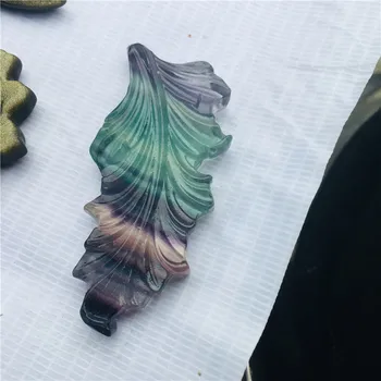 

Ornamental animal of natural crystal quartz fluorite leaves
