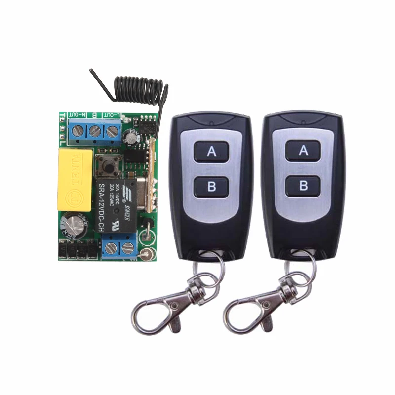 

High Quality AC220V RF Wireless Mini Switch Relay Receiver 2x 2CH Remote Controllers