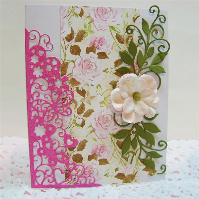 

YaMinSanNiO Love Heart Edge Metal Cutting Dies Scrapbooking Card Making Photo Album Embossing Crafts New Frame Flower Dies Cut