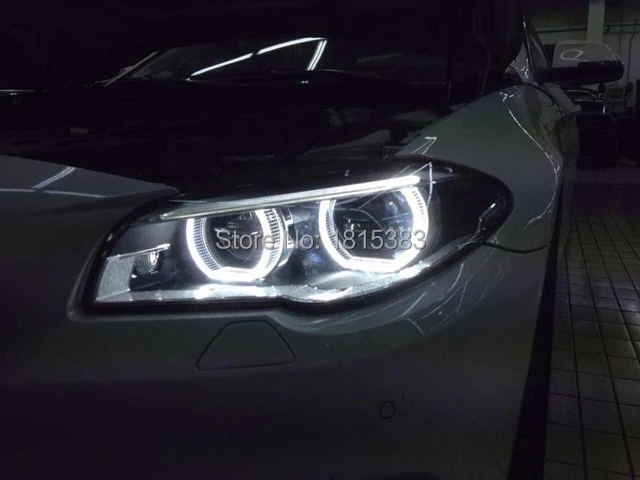 Для BMW F10, F18, 5 серии полный светодиодный светильник в сборе с направляющим светодиодный светильник ангельские глазки и светодиодный брови для модификации стиля