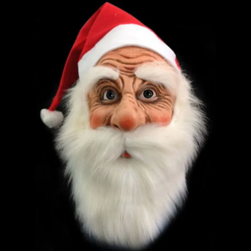 Funny Novelty Toy Mask Santa Claus Wig Beard Costume Full Face Mask Christmas Theme Cosplay Festival Party Toys for Adult (2)