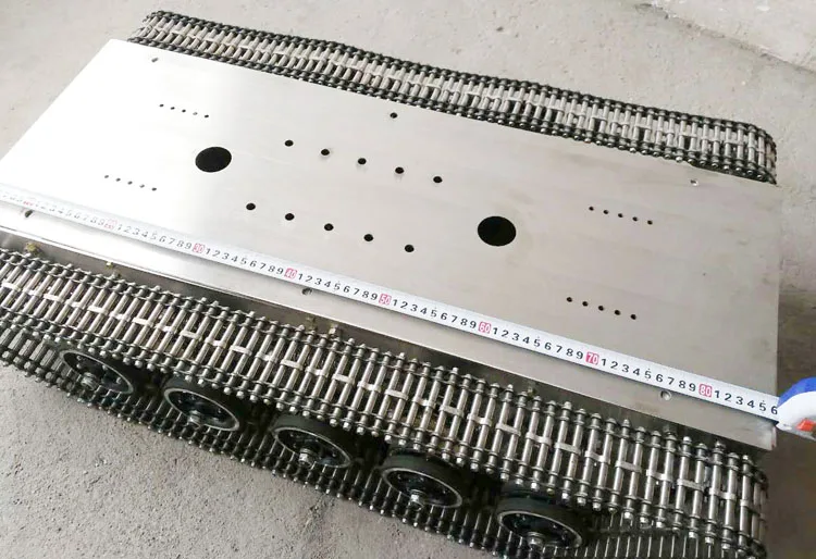 

All Metal Stainless Steel Large Tank Chassis Tracked Robotic Model Big Load Bearing 30kg Remote Control DIY RC Mobile Platform