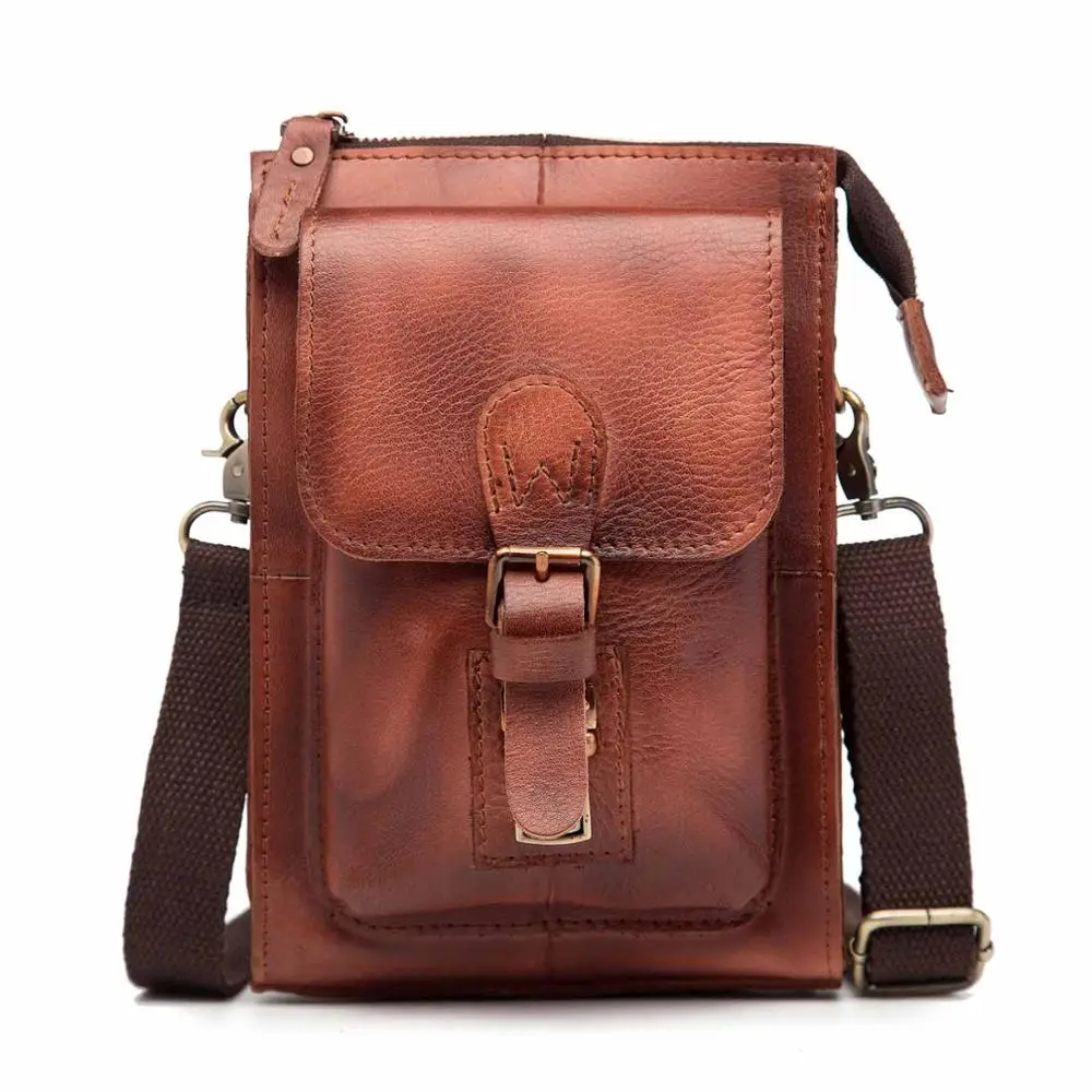 Модная кожаная многофункциональная сумка-мессенджер 8 дюймов с крючками на талии, летняя сумка, чехол для сигарет, поясная сумка 6402d - Цвет: burgundy