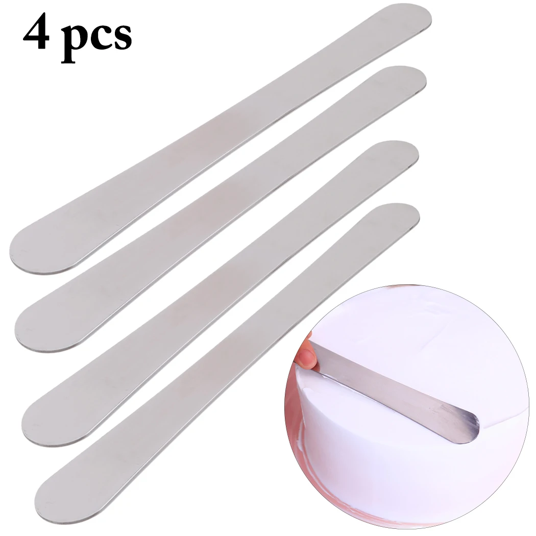 4pcs Cake Cream Knife Stainless Steel Dining Bar Smoother Icing Frosting Spreader Fondant Pastry Cake Butter Spatulas