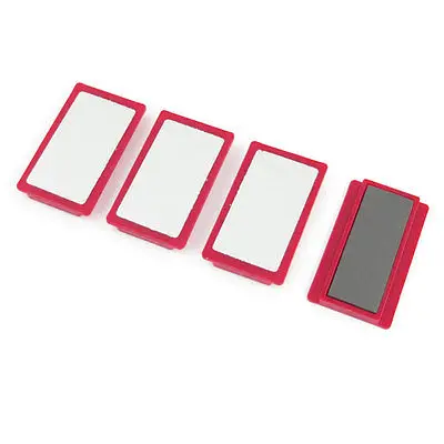 

4 x Office Red Plastic White Board Magnetic Stripes Bars 5cm x 3cm
