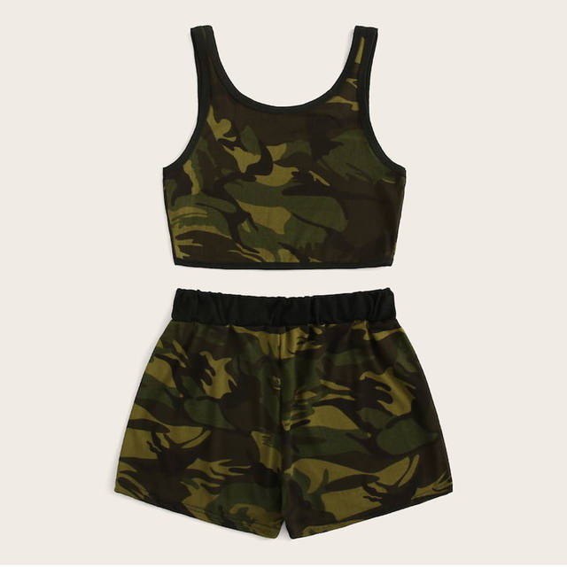 Womail tracksuit Women NEW summer 2PCS Sleeveless Solid Tank Top Shorts sport Drawstring Waist Set fashion 2019  A15