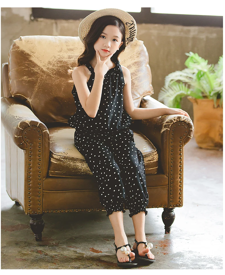 2019 Summer Polka Dot Girls Clothes Set_06