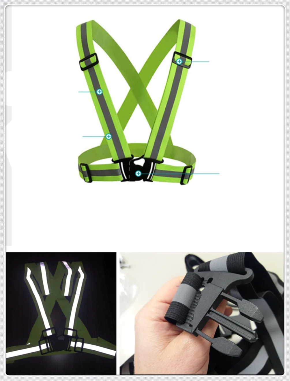 Motorcycle car riding reflective vest safety warning adjustable for YAMAHA XJ6 N XJ6 DIVERSION XSR 700 ABS XSR 900 ABS 1200