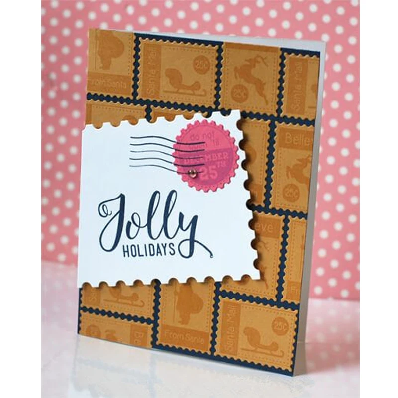 Postage Stamp Metal Cutting Dies Stencil for DIY Scrapbooking Photo Album Paper Cards Making