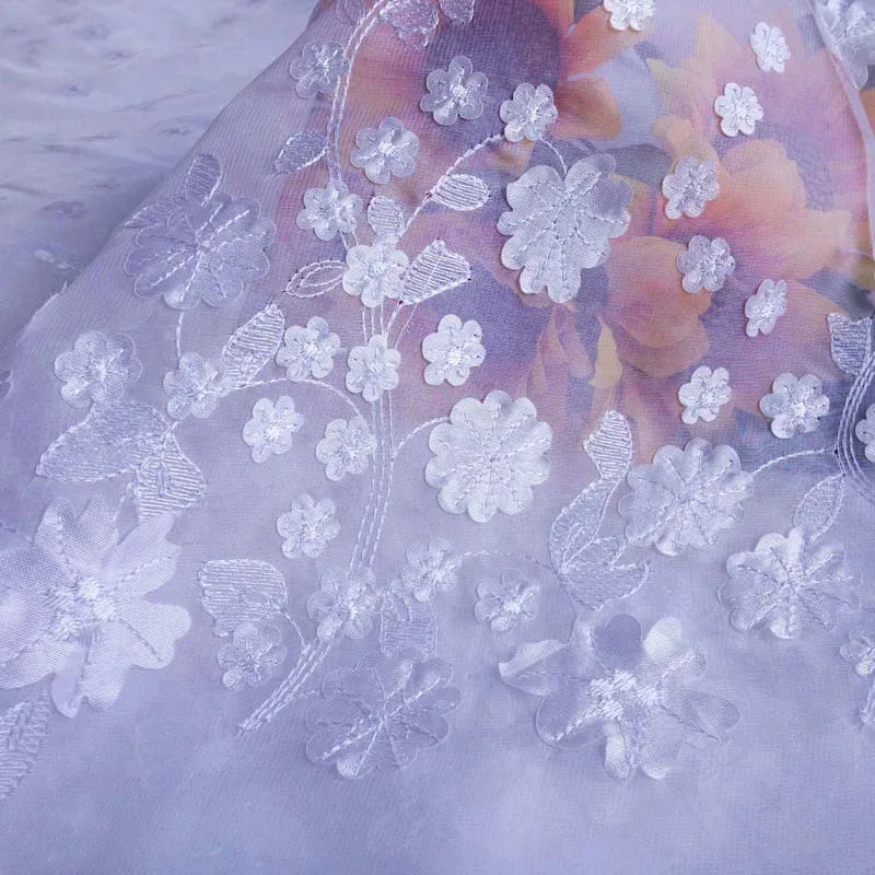 Buy 1Yard Chiffon Bridal Veils Embroidery Fabric