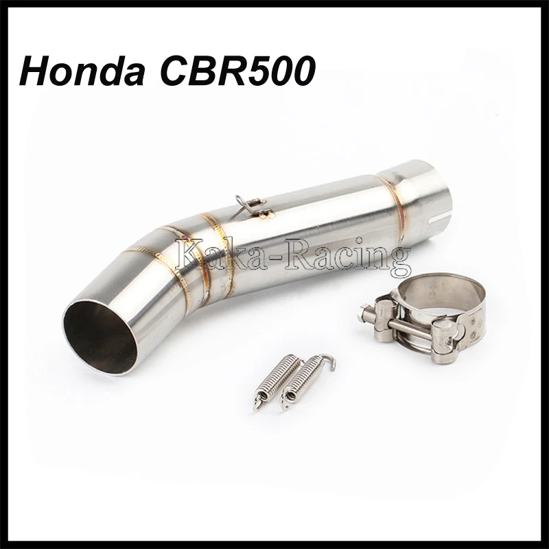Выхлопная система мотоцикла соединяет средняя Соединительная труба с Akrapovic глушитель лазерной маркировки для Honda CBR500 CBR500R CB500 X F - Цвет: Type M