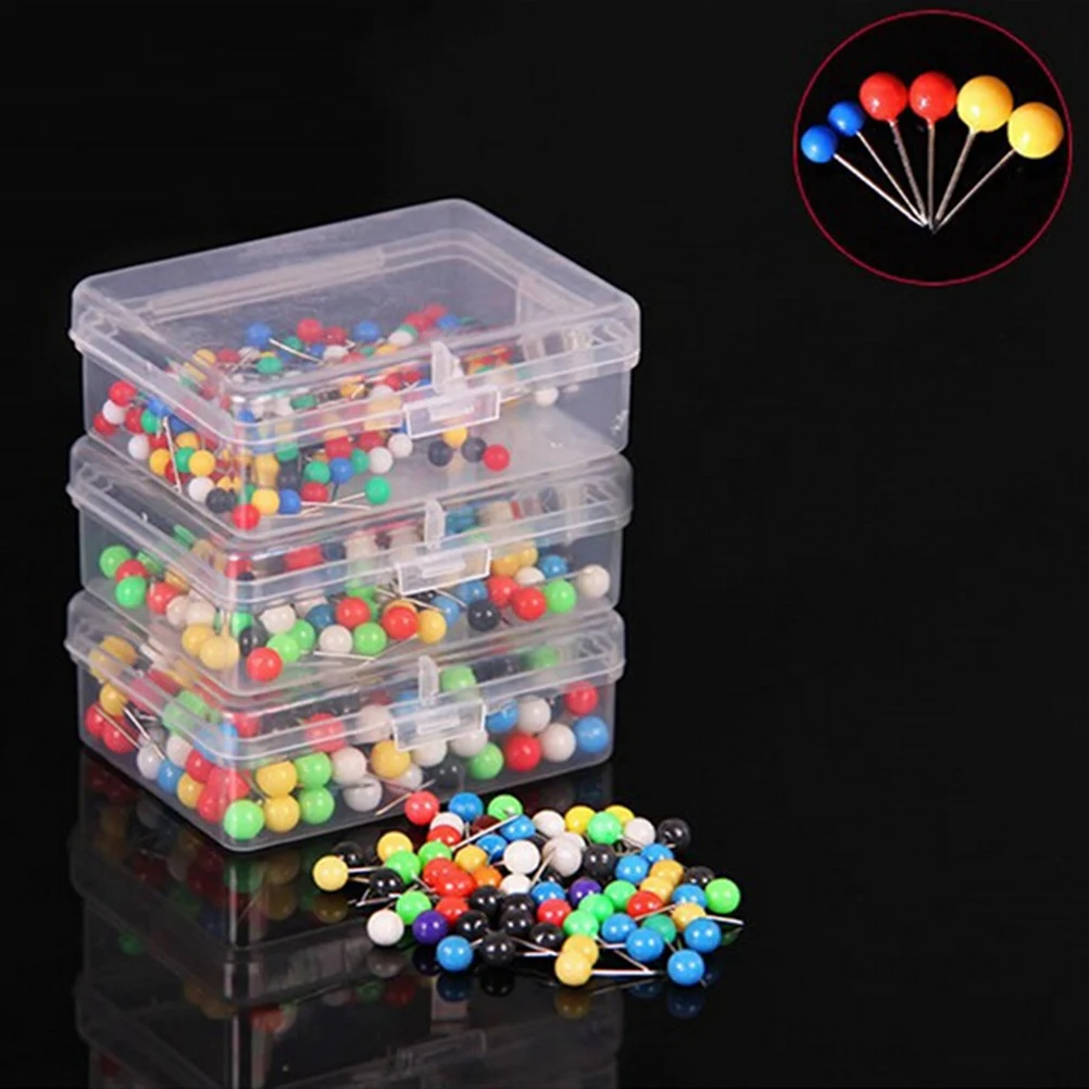 

100Pcs Dress Wedding Crafts Pearl Sewing Needles Straight Pins DIY Multi-color Round Head Dressmaking Corsage Accessories