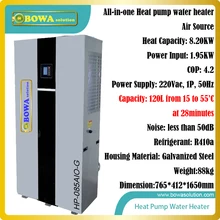 Free standing all in one heat pump is installed in kitechens to make out hot water