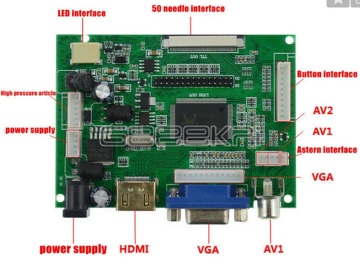 GeeekPi 7 дюймов 1024*600 TFT ЖК-модуль монитор резистивный сенсорный экран+ плата драйвера HDMI для Raspberry Pi 4 B все платформы/ПК