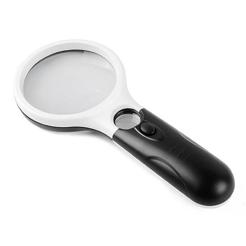 3x 45x 3 LED Illuminated Hand Held Magnifying Glass with Light for