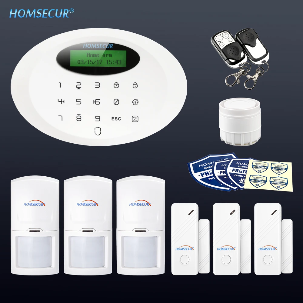 

HOMSECUR Wireless GSM SMS Autodial Home Security Alarm System With SOS Intercom