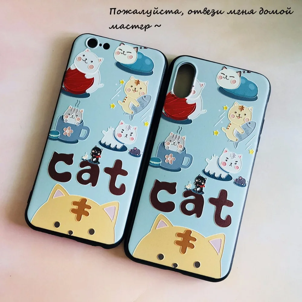 

3D painted Money Cat theme For iPhone 6 cases soft silicone TPU For iPhone 7 8 plus X cover protector back cover protection case