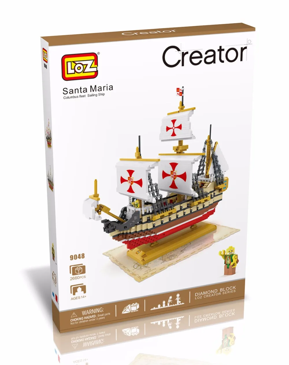 

LOZ Diamond Blocks Santa Maria DIY Building Toys Columbus Fleet Sailing Ship Educational Blocks for Children Gifts 9048