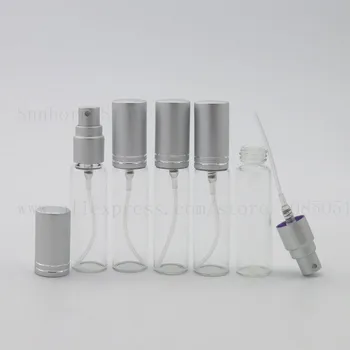 

5pcs perfume bottle 5ml 10ml 15ml parfum glass bottle small refillable perfume fragrance atomizer with silver cap