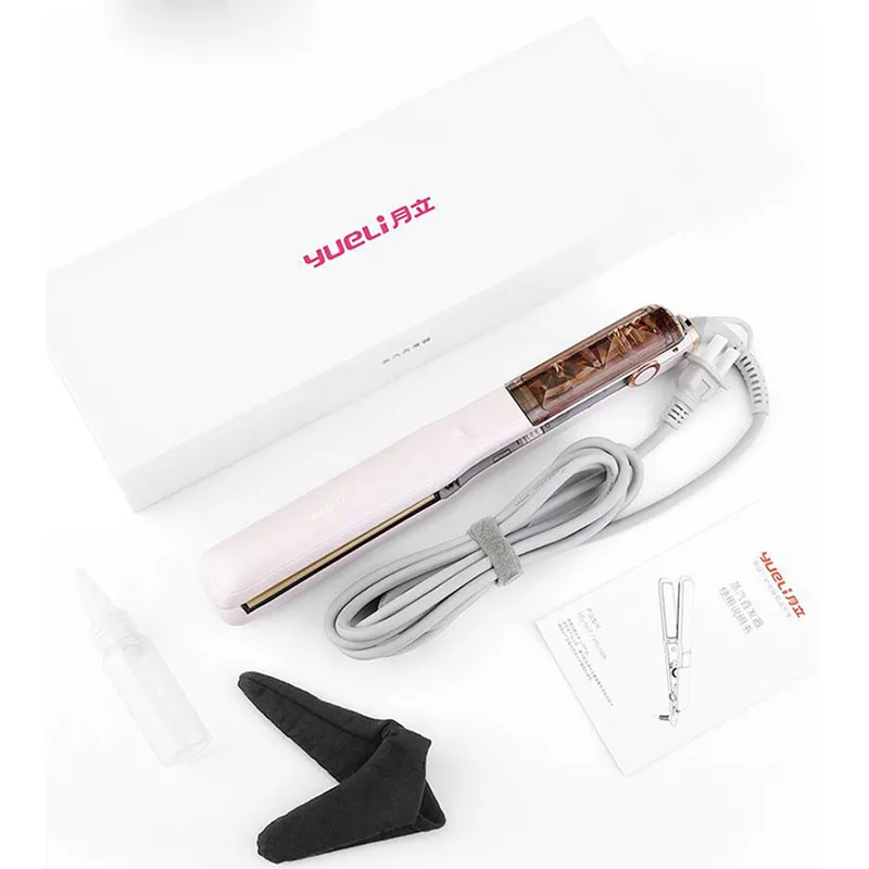 

YUELI Mini Steam Hair Straightener Curler Hairdresser Battery Power 5 Levels Adjustable Temp for Traveling Adults Use