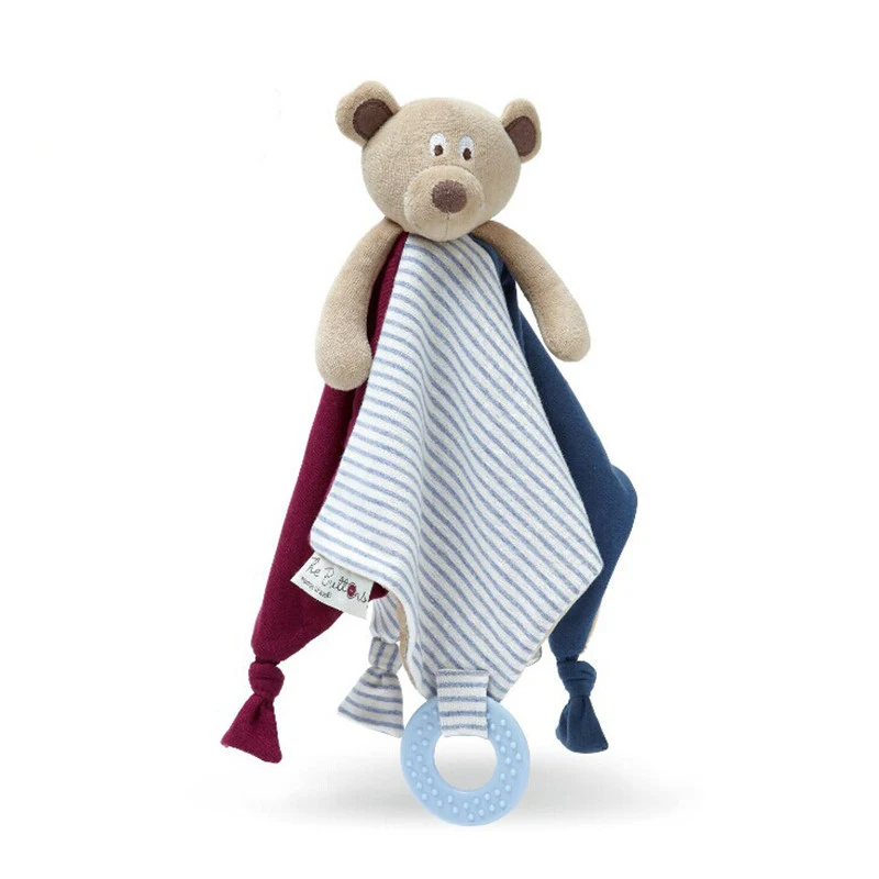 NewBorn Baby Bear Doll Appease Towel Doll Baby Balnket Wiht Ring Teethers Baby Lovely Toys Baby Sleep Towel6