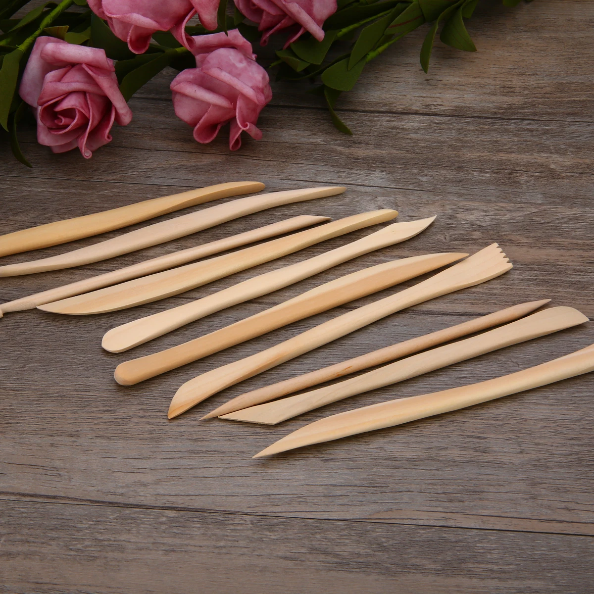 10pcs Sculpture Sculpt Clay Modeling Tools Set Polymer Clay Tools Sculpting DIY Wood Wooden Tools Carve Engrave Craft