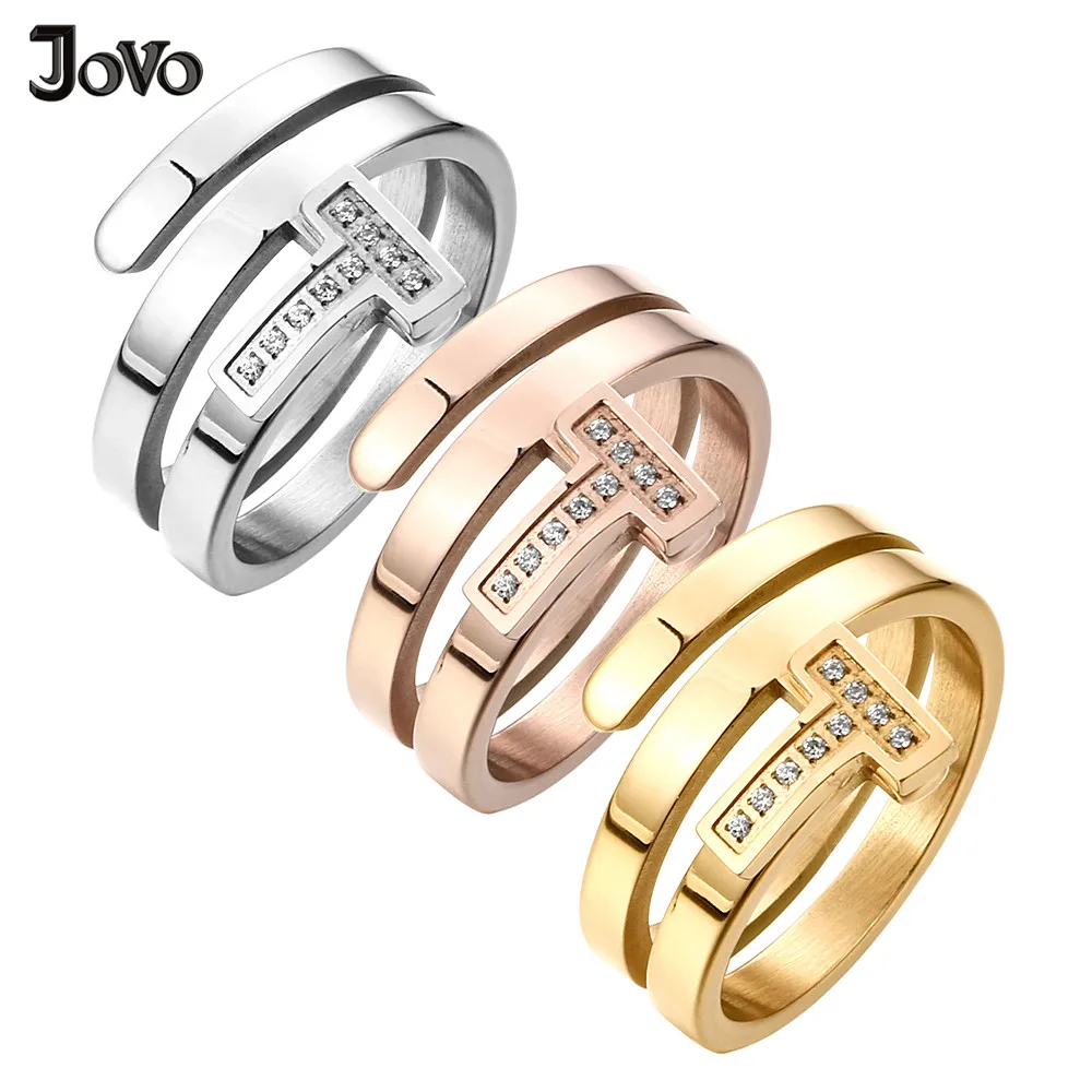 

Exclusive Multi Layer Wire T Rings for women Wedding Jewelry Gold Color Design Charm Cubic zirconia Women Rings Jewelry