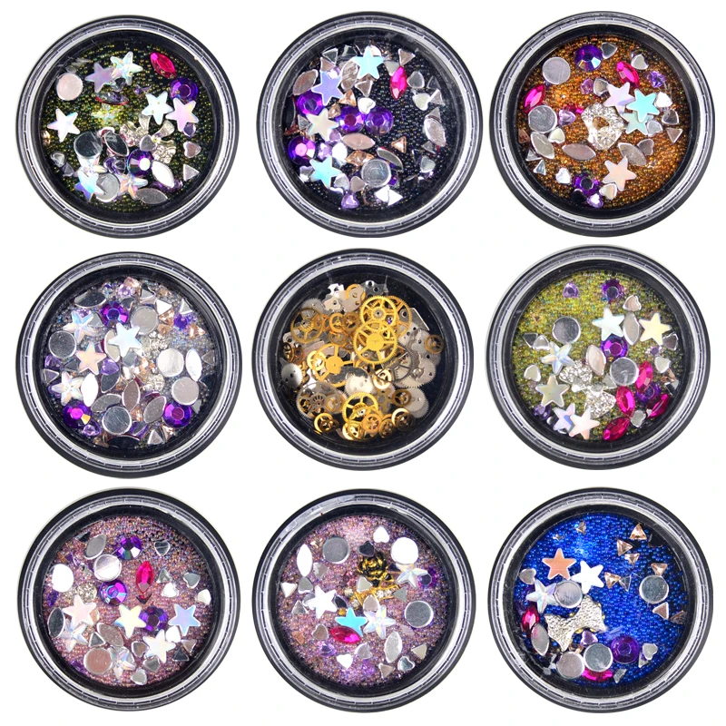 

Mixed Color 1box Nail Art Rhinestone For Nails Cherry 3D Art Tools Stones Crystal Alloy Decorations Nail Art Glitters DIY