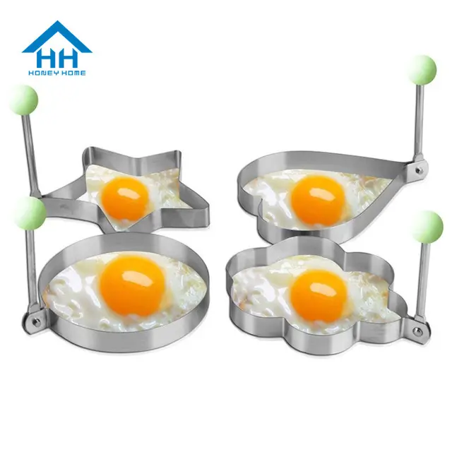4pcs/set Fried Eggs Mold Heart Flower Star Shape Egg Pancake Rings